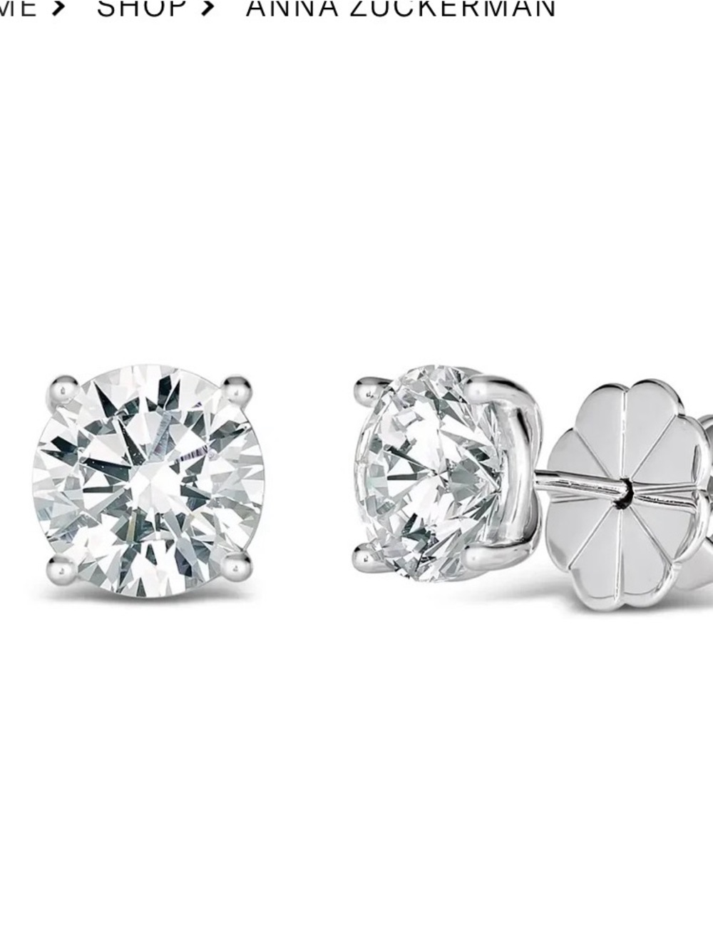 Bethenny Frankel x Anna Zuckerman Just Like Diamonds 4 Carat Studs in platinum - Picture 7 of 7